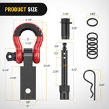 Nilight 2 Inch Anti-Theft Shackle Hitch Receiver Set Red Black, view 2