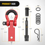 Nilight 2 Inch Anti-Theft Shackle Hitch Receiver Set Red, view 2