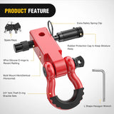 Nilight 2 Inch Anti-Theft Shackle Hitch Receiver Set Red, view 4