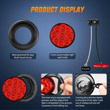 Nilight 2 Inch Red 9 Leds Round Side Marker Light (Pair), view 3