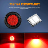 Nilight 2 Inch Red 9 Leds Round Side Marker Light (Pair), view 4