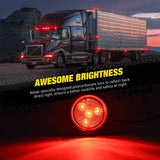 Nilight 2 Inch Red Round Side Marker Light (5 Pcs), view 4