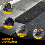 Nilight 2Inch Rise Curb Ramps, Heavy Duty Rubber Driveway Threshold Shed Ramp for Sidewalk Cars Lawn Mower Wheelchairs Motorcycles, 3300lbs Load Capacity (Pair), view 3