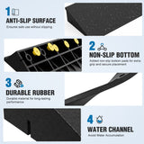 Nilight 2Inch Rise Threshold Ramp for Doorways, 19.7Inch Wide Low Profile Rubber Smooth Access Door Ramp for Doorway, Curb, Home Steps, Bathroom, view 5