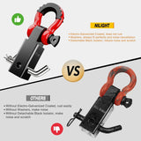 Nilight 2 Inch Shackle Hitch Receiver 3/4 Inch D Ring Kit Black Red, view 5