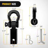 Nilight 2 Inch Shackle Hitch Receiver 3/4 Inch D Ring Kit Black, view 2