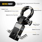 Nilight 2 Inch Shackle Hitch Receiver 3/4 Inch D Ring Kit Black, view 3