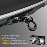 Nilight 2 Inch Shackle Hitch Receiver 3/4 Inch D Ring Kit Black, view 6