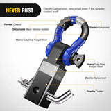 Nilight 2 Inch Shackle Hitch Receiver 3/4 Inch D Ring Kit Blue, view 3