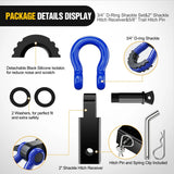 Nilight 2 Inch Shackle Hitch Receiver 3/4 Inch D Ring Kit Blue, view 4