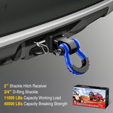 Nilight 2 Inch Shackle Hitch Receiver 3/4 Inch D Ring Kit Blue, view 6