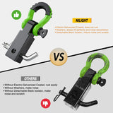 Nilight 2 Inch Shackle Hitch Receiver 3/4 Inch D Ring Kit Green, view 5