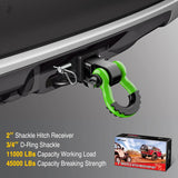 Nilight 2 Inch Shackle Hitch Receiver 3/4 Inch D Ring Kit Green, view 6