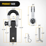 Nilight 2 Inch Shackle Hitch Receiver 3/4 Inch D Ring Kit White Black, view 2