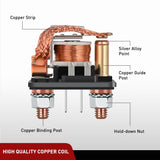 Nilight 2PC 200A Starter Relay 4 Pin Split Relays Switch 12V Continuous SPST High Current 4 Terminal Car Starter Control w/Copper Wire Lugs for Automotive Car Truck Camper, view 2