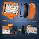 Nilight 2pc 4 Inch 20W Spot Flood Combo Orange Case Led Light Bar, view 4