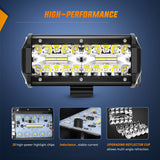 Nilight 2PC 4Inch Triple Row Led Light Pods 60W Flood Spot Combo 6000LM 2Pcs 6.5 Inch 120W Triple Row Light Bar Flood Spot Combo 12000LM Driving Boat Off Road Trucks Lights (ZH042), view 2