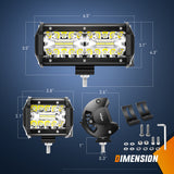 Nilight 2PC 4Inch Triple Row Led Light Pods 60W Flood Spot Combo 6000LM 2Pcs 6.5 Inch 120W Triple Row Light Bar Flood Spot Combo 12000LM Driving Boat Off Road Trucks Lights (ZH042), view 3