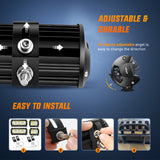 Nilight 2PC 4Inch Triple Row Led Light Pods 60W Flood Spot Combo 6000LM 2Pcs 6.5 Inch 120W Triple Row Light Bar Flood Spot Combo 12000LM Driving Boat Off Road Trucks Lights (ZH042), view 6