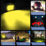 Nilight 2PC 4Inch Yellow Led Pods Triple Row 60W Flood Spot Combo Driving Fog Lights with 16AWG Switch Wiring Harness Kit-2 Leads for Offroad Pickup Trucks ATV UTV SUV, view 3