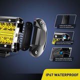 Nilight 2PC 4Inch Yellow Led Pods Triple Row 60W Flood Spot Combo Driving Fog Lights with 16AWG Switch Wiring Harness Kit-2 Leads for Offroad Pickup Trucks ATV UTV SUV, view 4