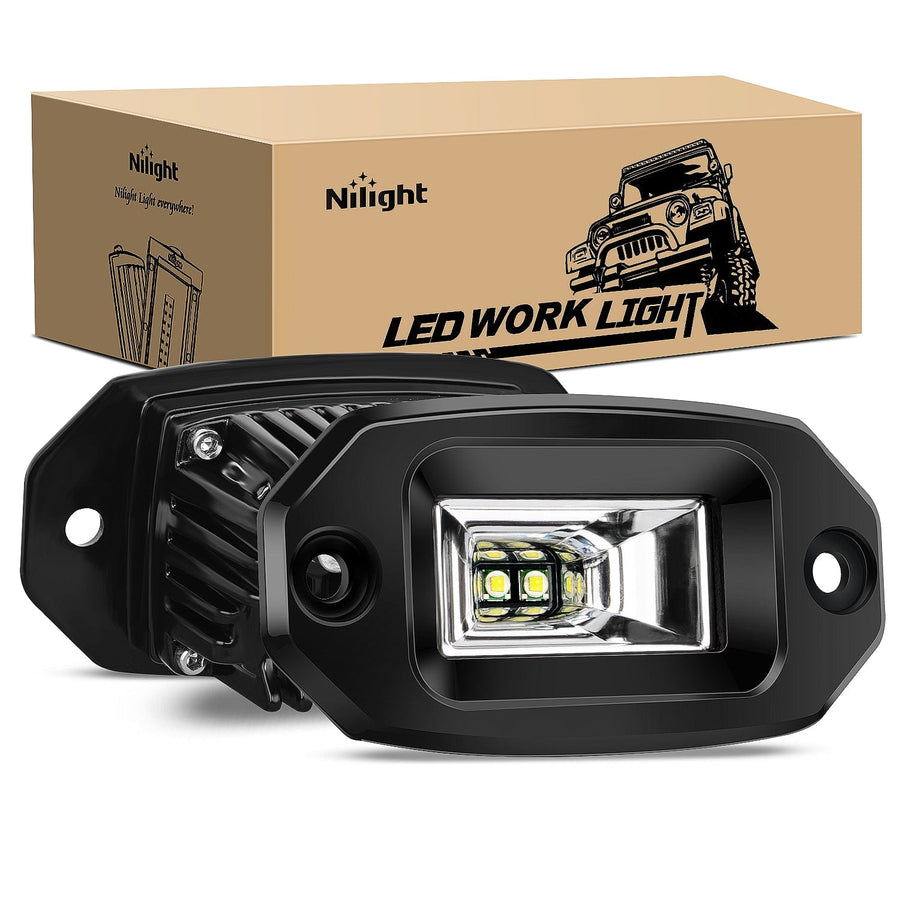 Nilight 4.5Inch 20W Flush Mount Flood LED Work Light (Pair)