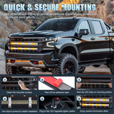 Nilight 2PCS 24 inch Truck Grill Strobe Lights Strip 384 LED Emergency Light Amber White Flexible Side Flashing Warning Caution Safety Waterproof Lighting Kit for Trucks Tow Plow Construction Vehicles, view 4