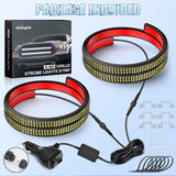 Nilight 2PCS 24 inch Truck Grill Strobe Lights Strip 384 LED Emergency Light White Flexible Side Flashing Warning Caution Safety Waterproof Lighting Kit for Trucks Tow Plow Construction Vehicles, view 3