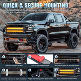 Nilight 2PCS 24 inch Truck Grille Strobe Lights Strip 384 LED Emergency Light Amber Flexible Side Flashing Warning Caution Safety Waterproof Lighting Kit for Trucks Tow Plow Construction Vehicles, view 4