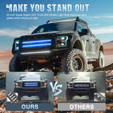 Nilight 2PCS 24 inch Truck Grille Strobe Lights Strip 384 LED Emergency Light Blue Flexible Side Flashing Warning Caution Safety Waterproof Lighting Kit for Trucks Tow Plow Construction Vehicles, view 5
