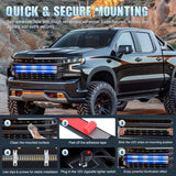 Nilight 2PCS 24 inch Truck Grille Strobe Lights Strip 384 LED Emergency Light Blue White Flexible Side Flashing Warning Caution Safety Waterproof Lighting Kit for Trucks Tow Plow Construction Vehicles, view 4