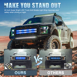 Nilight 2PCS 24 inch Truck Grille Strobe Lights Strip 384 LED Emergency Light Blue White Flexible Side Flashing Warning Caution Safety Waterproof Lighting Kit for Trucks Tow Plow Construction Vehicles, view 5
