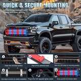 Nilight 2PCS 24 inch Truck Grille Strobe Lights Strip 384 LED Emergency Light Red Blue Flexible Side Flashing Warning Caution Safety Waterproof Lighting Kit for Trucks Tow Plow Construction Vehicles, view 4