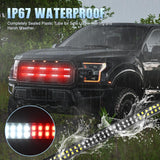 Nilight 2PCS 24 inch Truck Grille Strobe Lights Strip 384 LED Emergency Light Red White Flexible Side Flashing Warning Caution Safety Waterproof Lighting Kit for Trucks Tow Plow Construction Vehicles, view 6