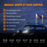 Nilight 2Pcs 2FT Spiral Antenna Bluetooth Remote App Control Led Whip Light | 10FT Wire 5Pin Switch, view 2