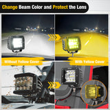 Nilight 2Pcs 3 inch Yellow Cube Light Pod Cover, view 5