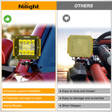 Nilight 2Pcs 3 inch Yellow Cube Light Pod Cover, view 6