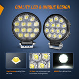 Nilight 2Pcs 4.5Inch LED Pods 42W 4200LM Round Flood Light Off Road Lights Fog Lights 12V 5Pin Rocker Switch Wiring Harness Kit-2 Leads, view 4