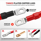 Nilight 2PCS 4 AWG 18 Inch Golf Cart Battery Cable Kit Pure Copper for EZGO TXT | Heavy Duty Pure Copper AC/DC Wire Kits with Tinned Copper Lugs for 36V/48V EZGO TXT 1994-up, view 6