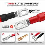 Nilight 2PCS 4 AWG 24 Inch Golf Cart Battery Cable Kit Pure Copper for EZGO TXT | Heavy Duty Pure Copper AC/DC Wire Kits with Tinned Copper Lugs for 36V/48V EZGO TXT 1994-up, view 6