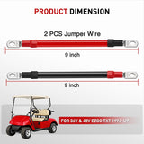 Nilight 2PCS 4 AWG 9 Inch Golf Cart Battery Cable Kit Pure Copper for EZGO TXT | Heavy Duty Pure Copper AC/DC Wire Kits with Tinned Copper Lugs for 36V/48V EZGO TXT 1994-up, view 3