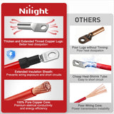 Nilight 2PCS 4 AWG 9 Inch Golf Cart Battery Cable Kit Pure Copper for EZGO TXT | Heavy Duty Pure Copper AC/DC Wire Kits with Tinned Copper Lugs for 36V/48V EZGO TXT 1994-up, view 5