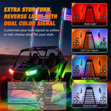 Nilight 2PCS 4FT RGB LED Whip Light with Spring Base and 6 PCS Rock Lights Combo, Remote App Control w/DIY Chasing Patterns Turn Signal Brake Reverse Antenna Lighted Whips for ATV UTV Polaris RZR Jeep, view 3