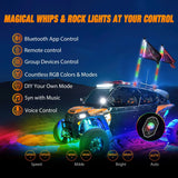 Nilight 2Pcs 4FT Spiral Antenna Bluetooth Remote App Control Led Whip Light | 8Pcs RGB Rock Lights | Wire 5Pin Switch Kits, view 2