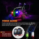 Nilight 2Pcs 4FT Spiral Antenna Bluetooth Remote App Control Led Whip Light | 8Pcs RGB Rock Lights | Wire 5Pin Switch Kits, view 4