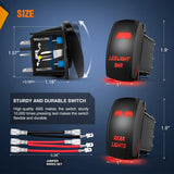 Nilight 2Pcs 5Pin Laser On/Off Led Light Bar Rear Lights Rocker Switch Red, view 2