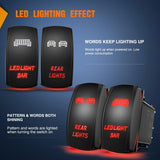 Nilight 2Pcs 5Pin Laser On/Off Led Light Bar Rear Lights Rocker Switch Red, view 3