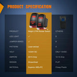 Nilight 2Pcs 5Pin Laser On/Off Led Light Bar Rear Lights Rocker Switch Red, view 5