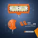 Nilight 2pc 6.5 Inch 120W Spot Flood Combo Orange Case Led Light Bar, view 2