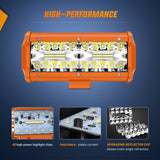 Nilight 2pc 6.5 Inch 120W Spot Flood Combo Orange Case Led Light Bar, view 3